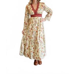NEW BILA77 moonbeam long sleeve maxi dress in ecru